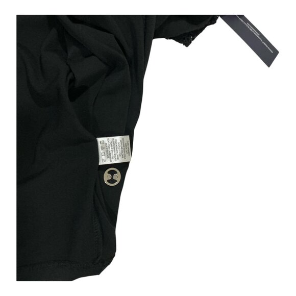 NWT Adrienne Vittadini Laced Short Flutter Sleeve Top in Black Size Small - Picture 10 of 12